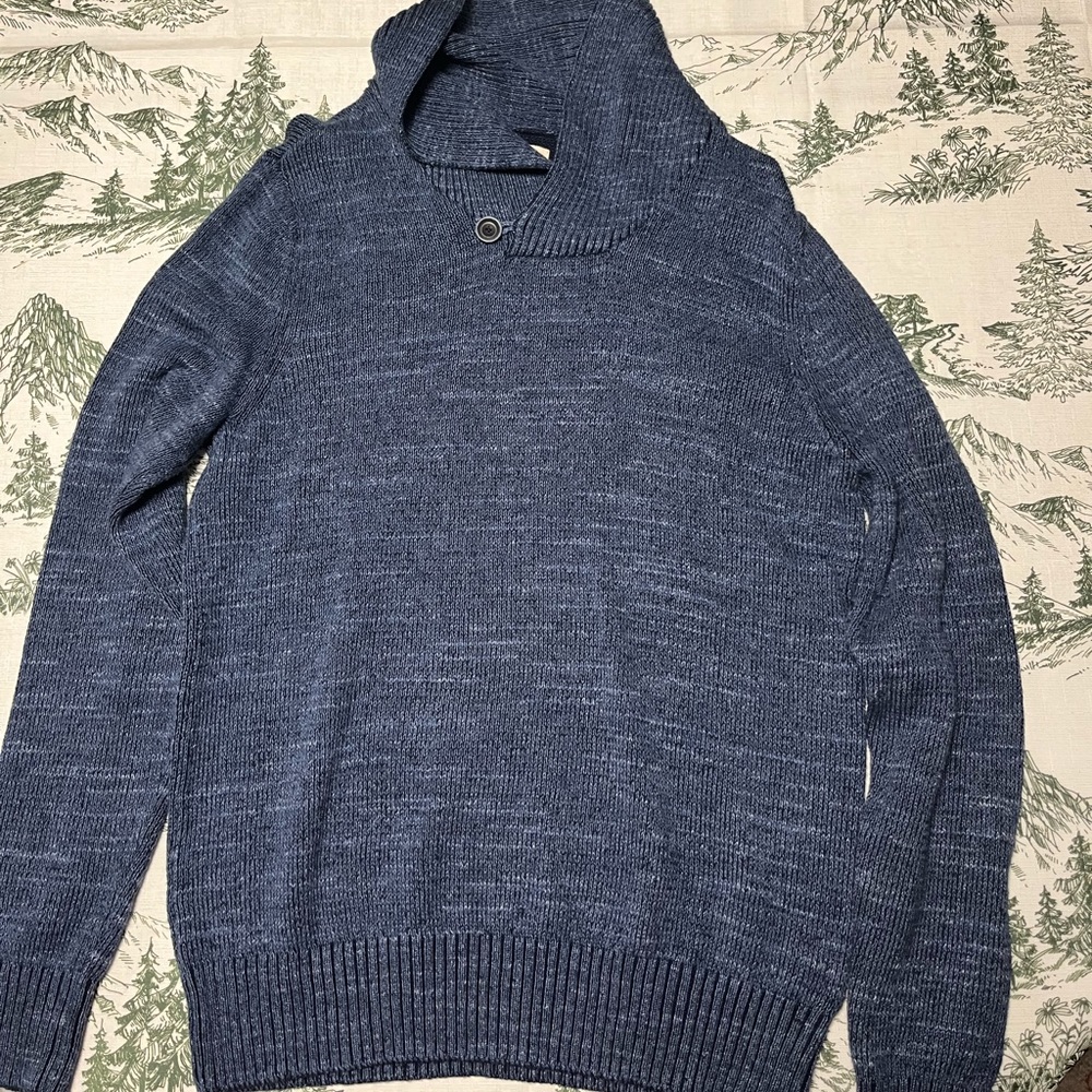 Navy blue men’s cowl neck sweater US Walmart